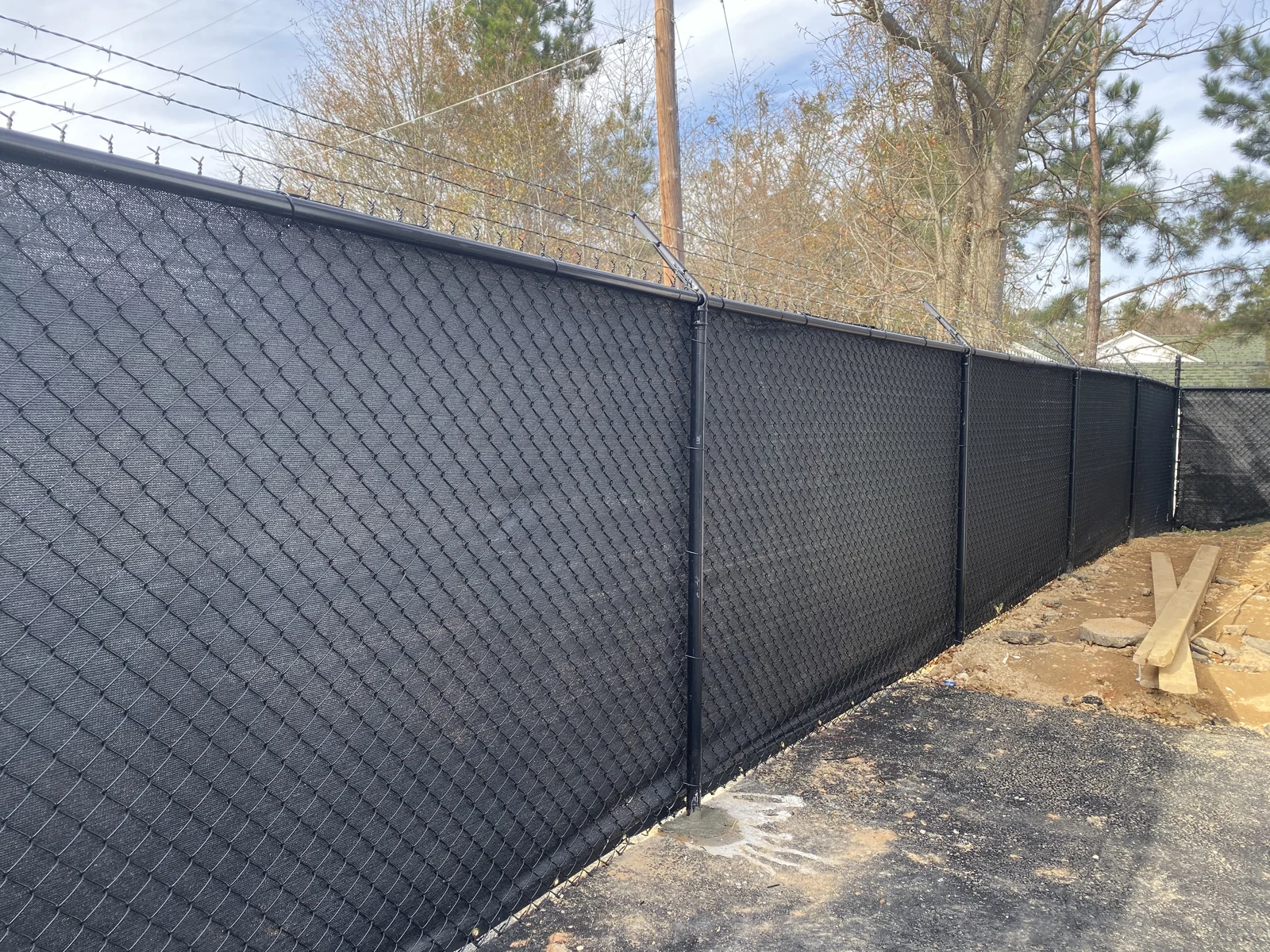 Chain link with privacy screening fence or gate design reference