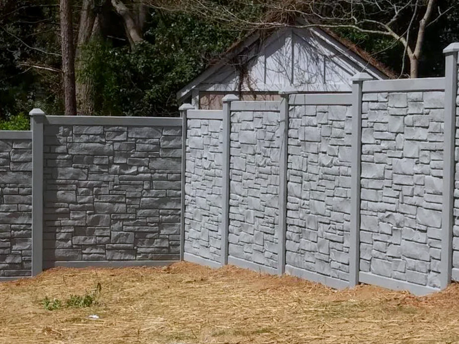 Stone-look privacy panels fence or gate design reference