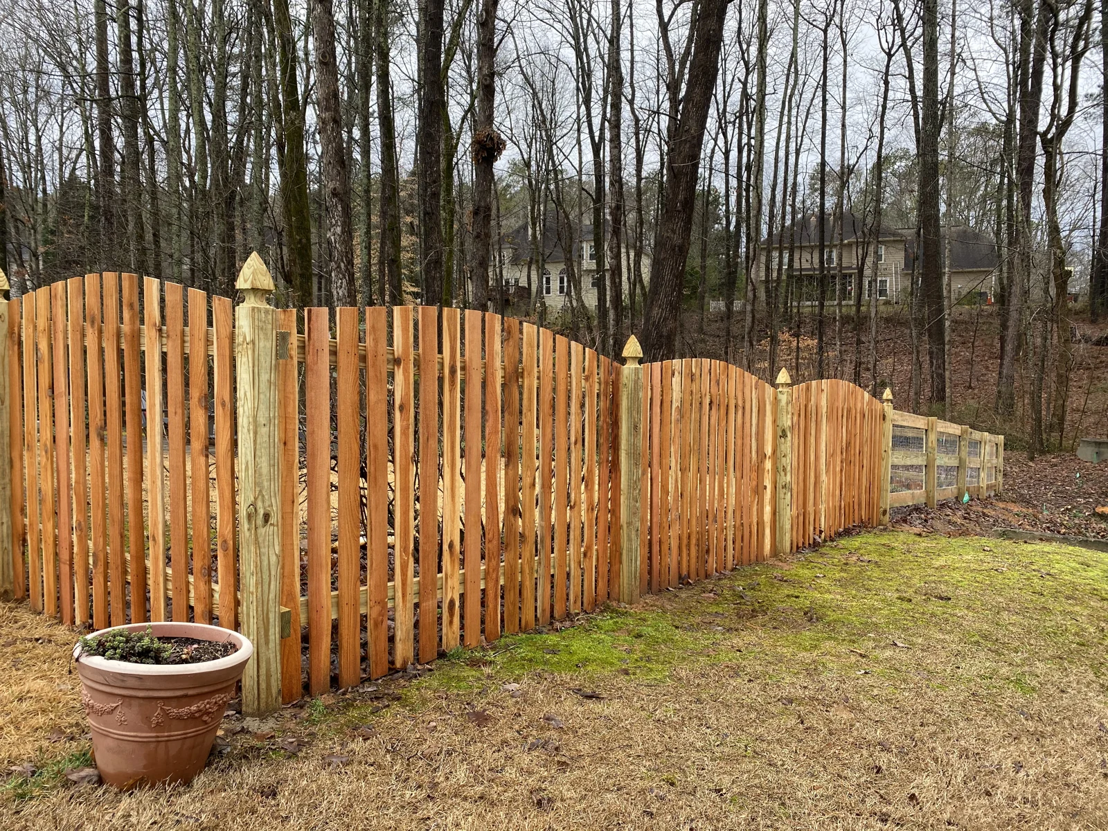 Arched-top wood fence or gate design reference