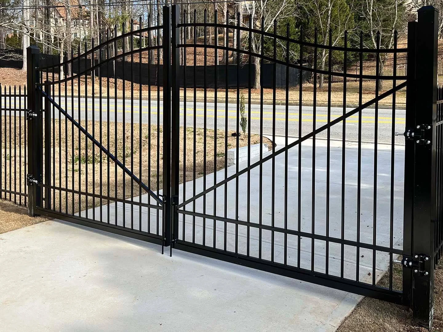 Arched double metal entrance gates