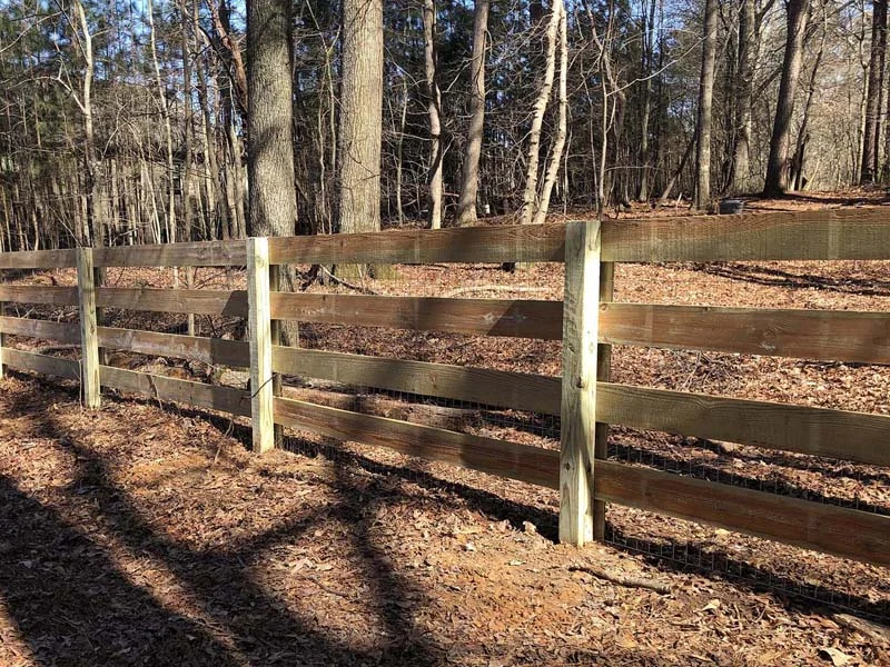 Rustic split-rail boundary